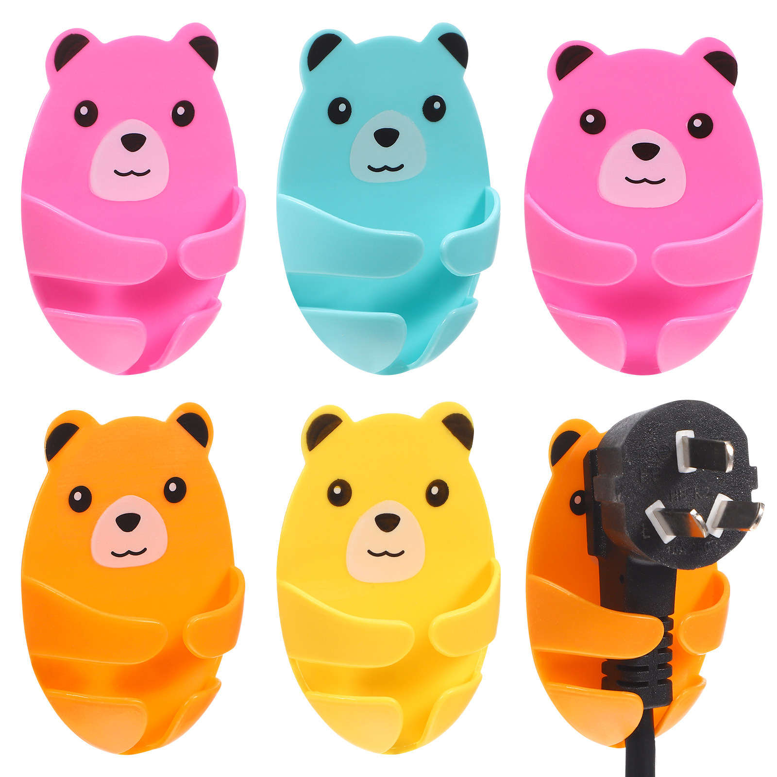 12Pcs Plug Hooks Cute Bear Adh - đánh giá và giá Car Cable Organizer